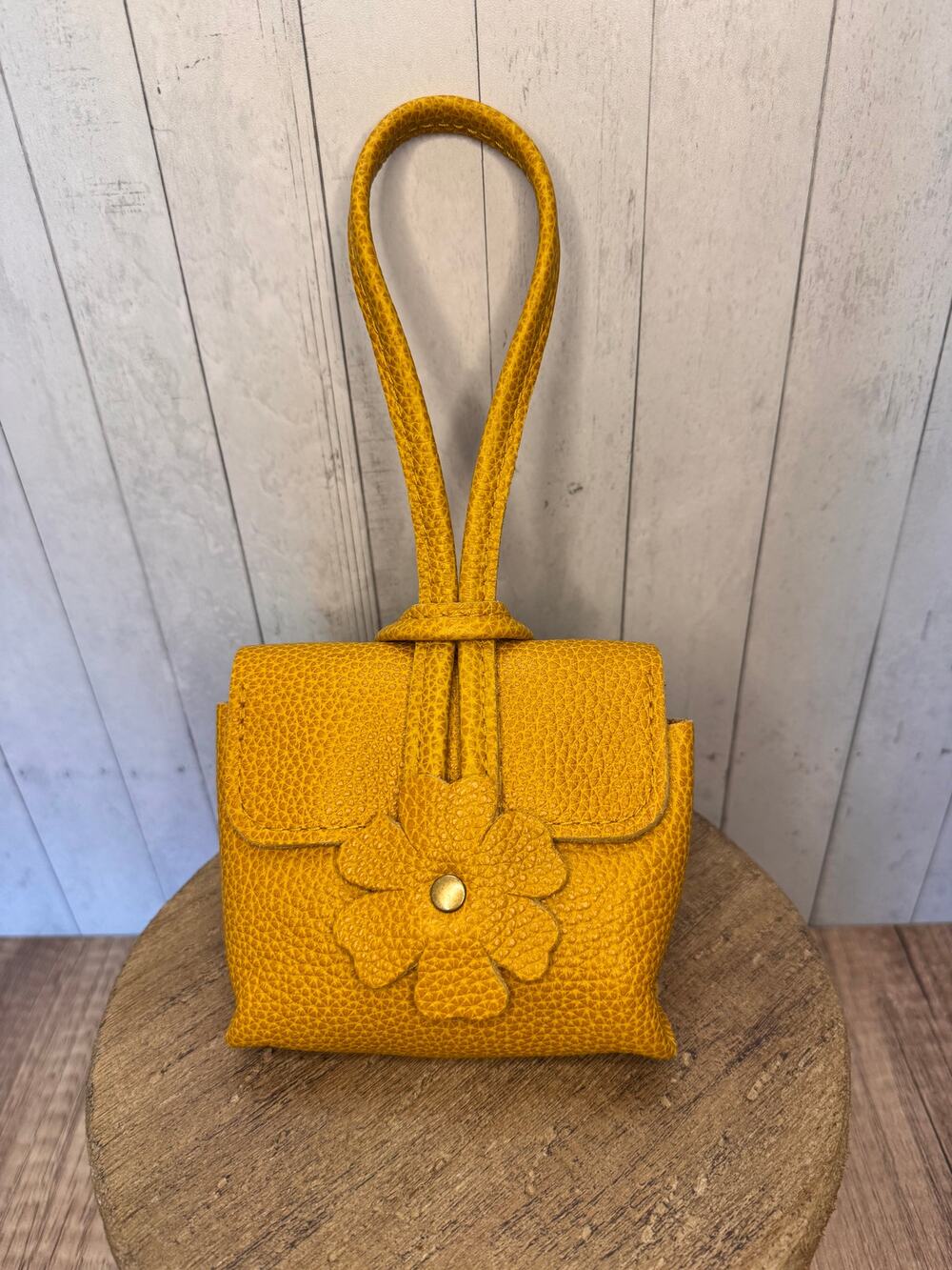 Portland Leather Blooming Wristlet Purse SUNSHINE YELLOW Clutch Yellow Bag